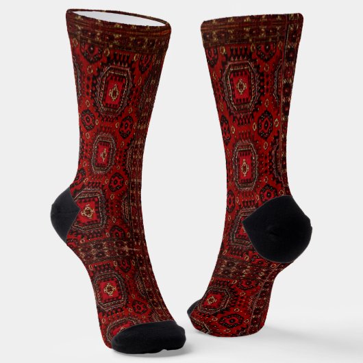 Chaussette Modèle de tapis Oriental antique - rouge grunge (Angulaire)