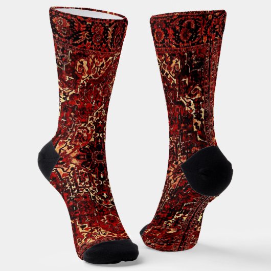 Chaussette Modèle de tapis oriental en rouge foncé (Angulaire)