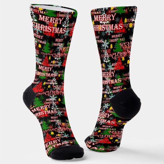 Chaussette Modèle de texte décoratif Joyeux Noël