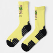 CHAUSSETTE MODELE DE TEXTE D'IMAGE JAUNE PASTEL ÉDITABLE MODE (Gauche)