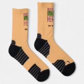 CHAUSSETTE MODELE DE TEXTE D'IMAGE ORANGE PÊCHE ÉDITABLE MODE (Droite)