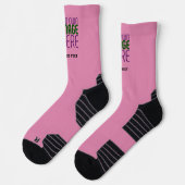 CHAUSSETTE MODELE DE TEXTE D'IMAGE ROSE CHAUD MIGNON ÉDITABLE (Gauche)
