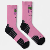 CHAUSSETTE MODELE DE TEXTE D'IMAGE ROSE CHAUD MIGNON ÉDITABLE (Droite)