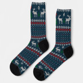 Chaussette Modèle de tricot de pull moche de Noël pour les fê (Gauche)
