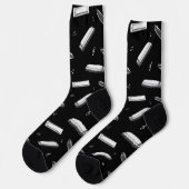 Chaussette Modèle d'harmonica sur fond noir (Gauche)