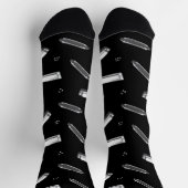 Chaussette Modèle d'harmonica sur fond noir (Haut)