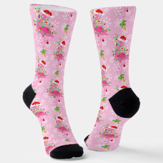 Chaussette Modèle Flamingo rose de Noël (Angulaire)