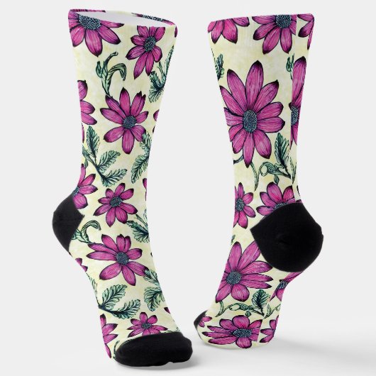 Chaussette Modèle floral (Angulaire)