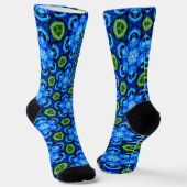 Chaussette Modèle Floral bleu Abstrait (Angulaire)