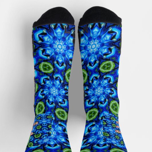 Chaussette Modèle Floral bleu Abstrait (Haut)