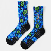 Chaussette Modèle Floral bleu Abstrait (Gauche)