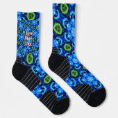 Chaussette Modèle Floral bleu Abstrait (Droite)