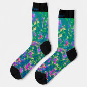 Chaussette Modèle floral brillant personnalisé (Gauche)