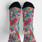Chaussette Modèle floral chinois coloré (Haut)