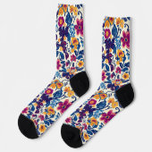 Chaussette Modèle floral coloré (Gauche)