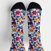 Chaussette Modèle floral coloré (Haut)