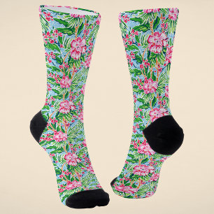 Chaussette Modèle floral coloré moderne Preppy Tropical