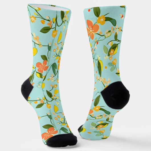Chaussette Modèle floral de printemps (Angulaire)