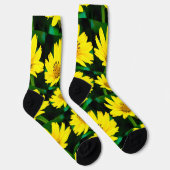 Chaussette Modèle floral jaune vif (Droite)