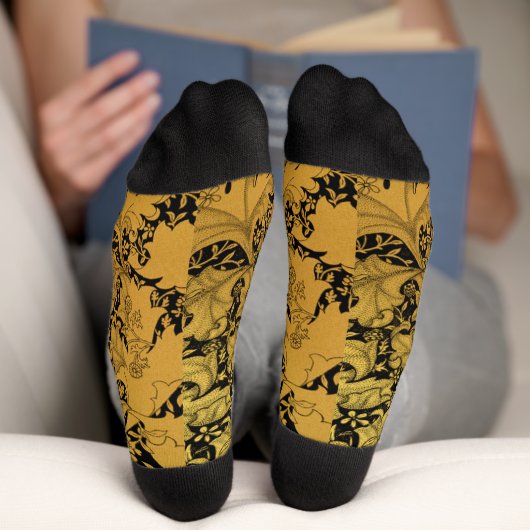Chaussette Modèle Floral Or Fleur orientale (Fond)