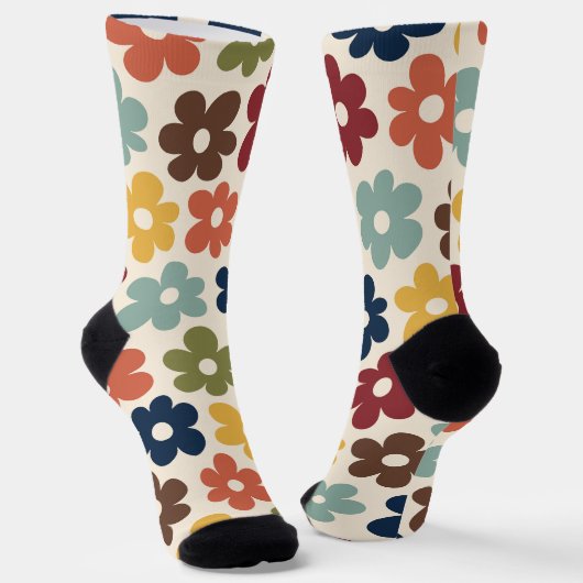 Chaussette Modèle floral rétro cosy (Angulaire)