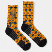 Chaussette Modèle floral rose saumon (Droite)