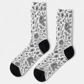 Chaussette Modèle Floral Rose vintage (Gauche)