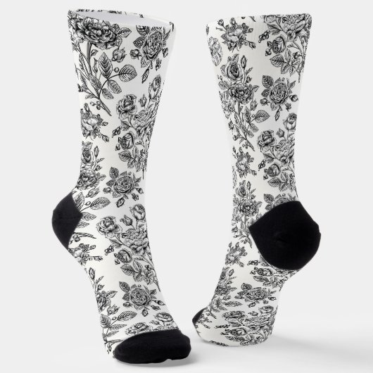 Chaussette Modèle Floral Rose vintage (Angulaire)