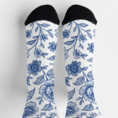 Chaussette Modèle Floral Royal Bleu Rose (Haut)