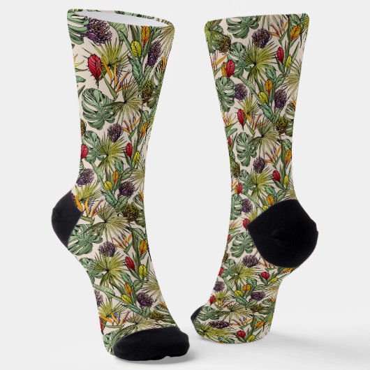 Chaussette Modèle floral tropical (Angulaire)