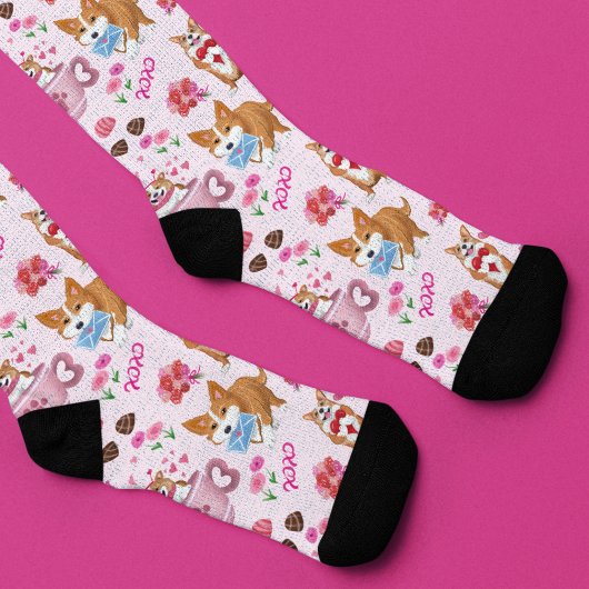 Chaussette Modèle Joyeuse Saint-Valentin Corgi