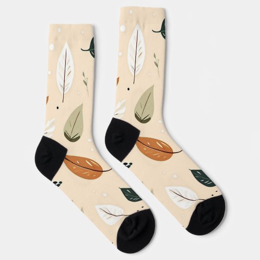 Chaussette Modern Abstract Fall Leaves Pattern Socks (Droite)