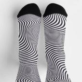 Chaussette Modern Art Op-Art MCM Black White Zebra Stripes (Haut)