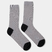 Chaussette Modern Art Op-Art MCM Black White Zebra Stripes (Droite)