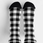 Chaussette Modern Black and White Buffalo Check Gingham (Haut)