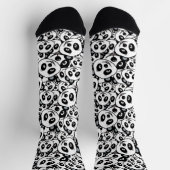 Chaussette Modern Black and White Cute Panda Bear Pattern (Haut)
