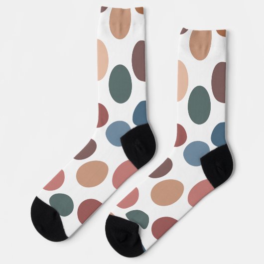 Chaussette Modern Boho Terracotta & Teal Polka Dot (Gauche)