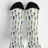 Chaussette Modern Christmas Trees Illustrated Pattern (Haut)