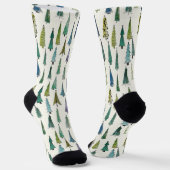 Chaussette Modern Christmas Trees Illustrated Pattern (Angulaire)