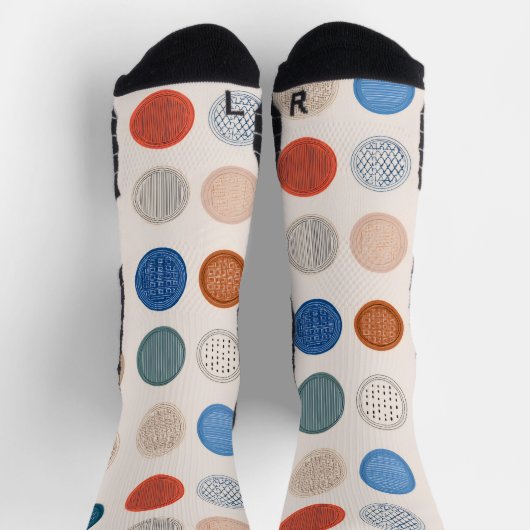 Chaussette Modern Geometric Coin Pattern Socks (Haut)