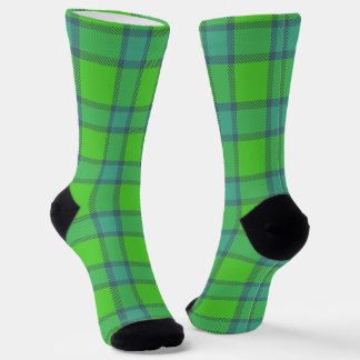 Chaussette Modern stylish green &blue Plaid taran