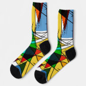 Chaussette Modern Triangle Colorful Geometric  (Gauche)
