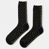 Chaussette Moderne Chic Pois Motif Luxe Or & Noir (Gauche)