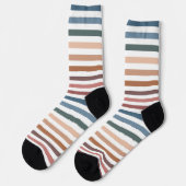 Chaussette Moderne rayures Boho tons Terre (Gauche)