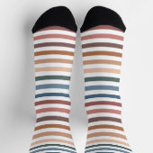 Chaussette Moderne rayures Boho tons Terre (Haut)