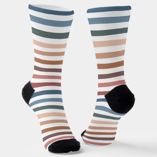 Chaussette Moderne rayures Boho tons Terre (Angulaire)