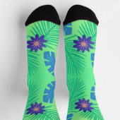 Chaussette Moderne Tropical Rose Vert et Violet (Haut)