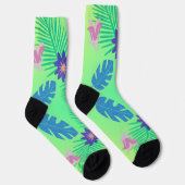 Chaussette Moderne Tropical Rose Vert et Violet (Droite)