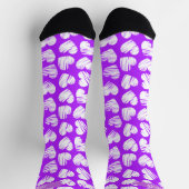 Chaussette Moderne violet blanc Doodé Coeur Valentine Nom (Haut)