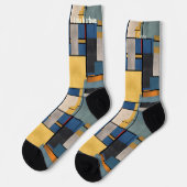 Chaussette Modernist Color Block in Blue and Yellow custom (Gauche)